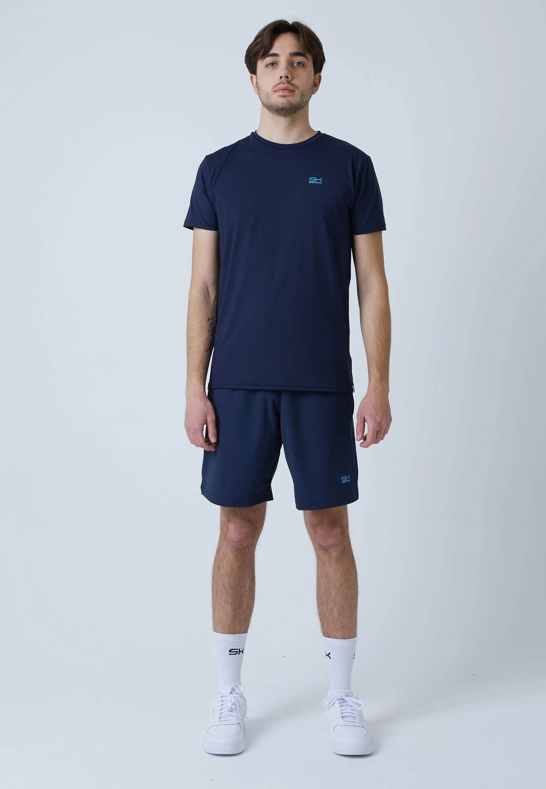 Tennis T-Shirt with crew neck, navy blue