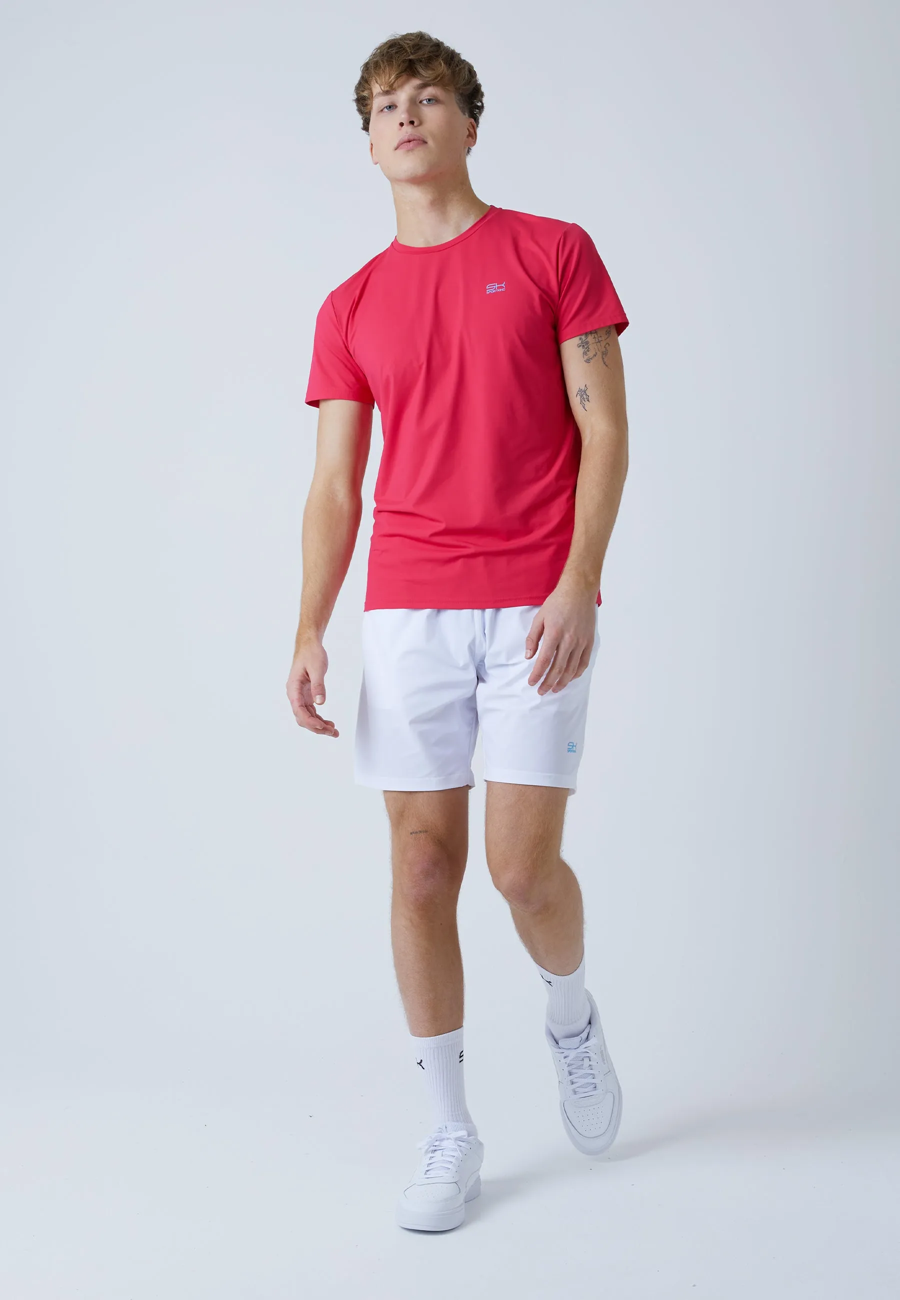 Tennis T-Shirt with crew neck, pink