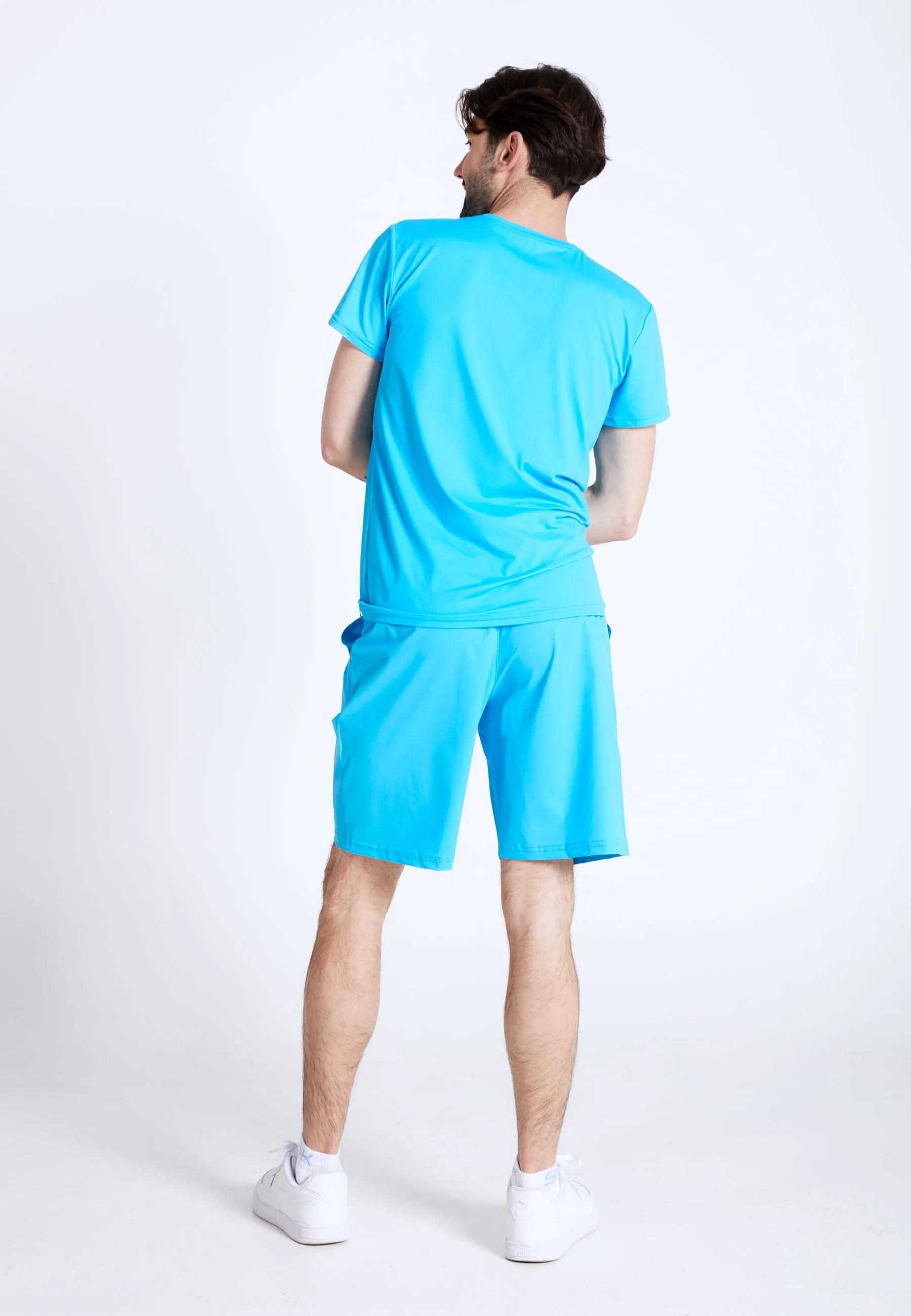 Tennis T-Shirt with crew neck, turquoise