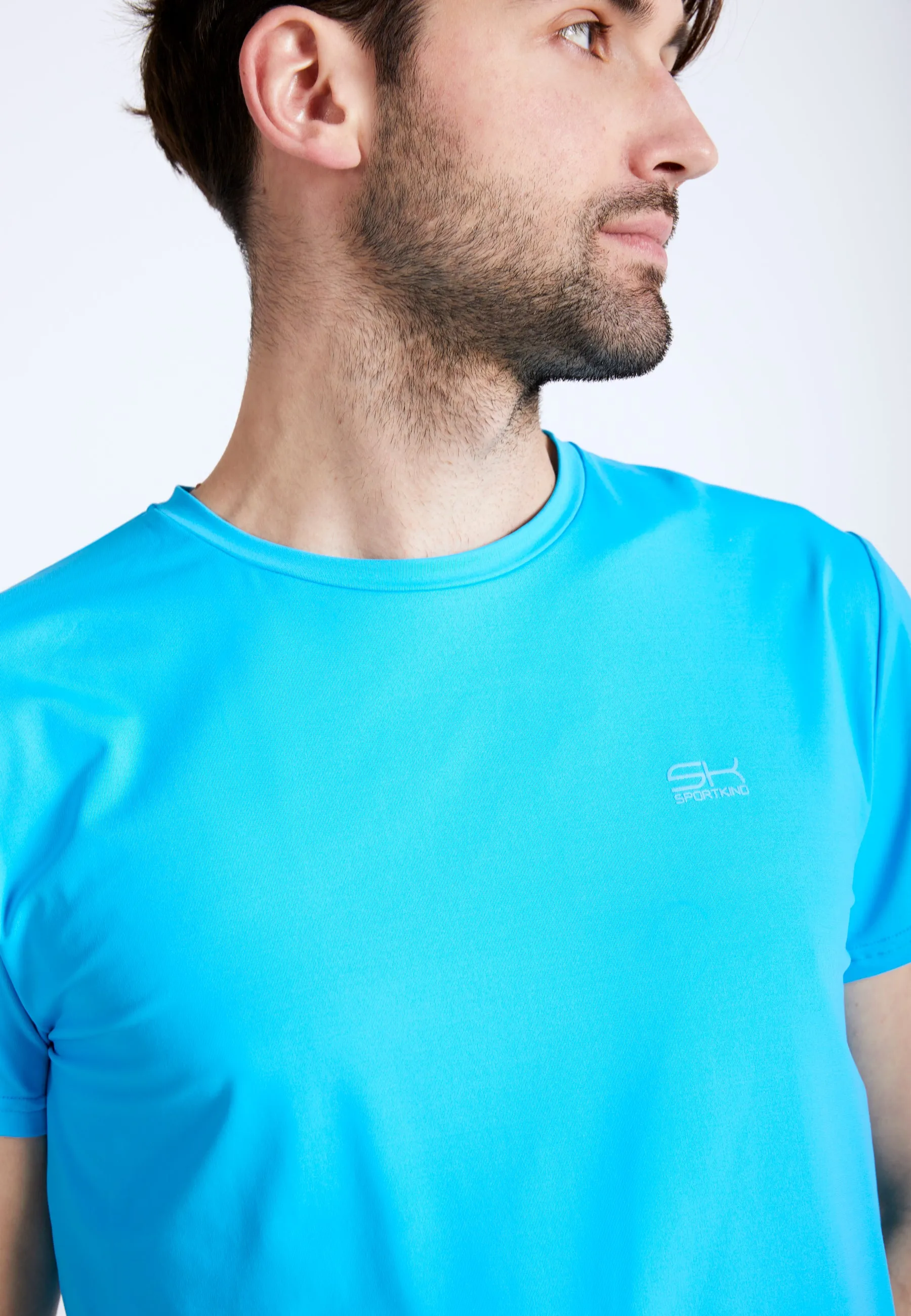 Tennis T-Shirt with crew neck, turquoise