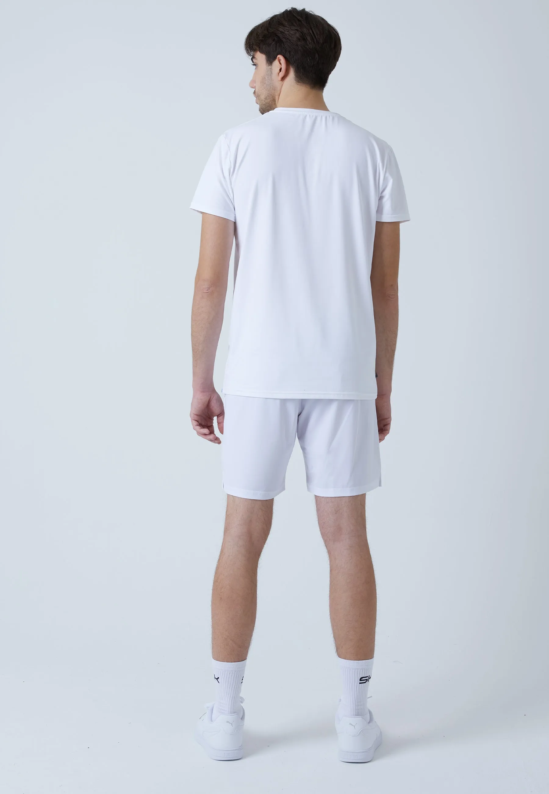 Tennis T-Shirt with crew neck, white