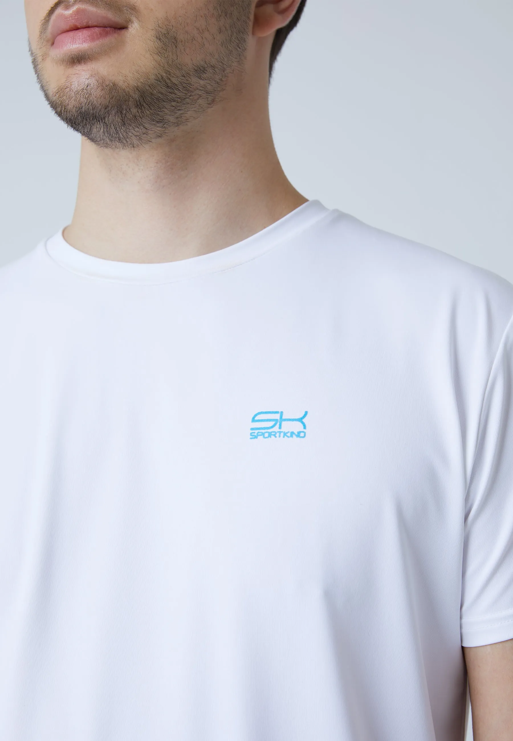 Tennis T-Shirt with crew neck, white