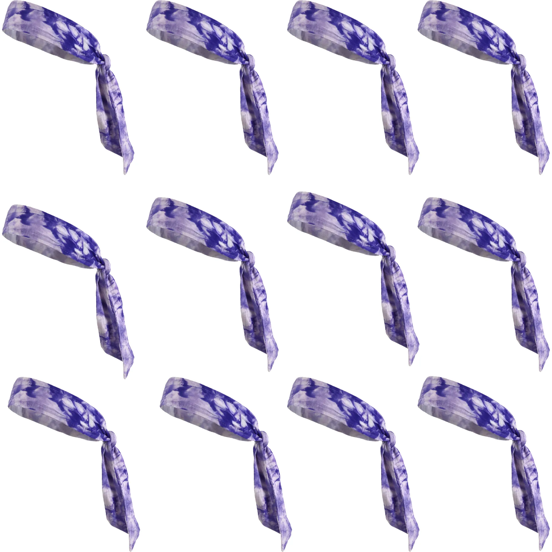 Tie-Dye Purple Tie Headbands - 12 Pack