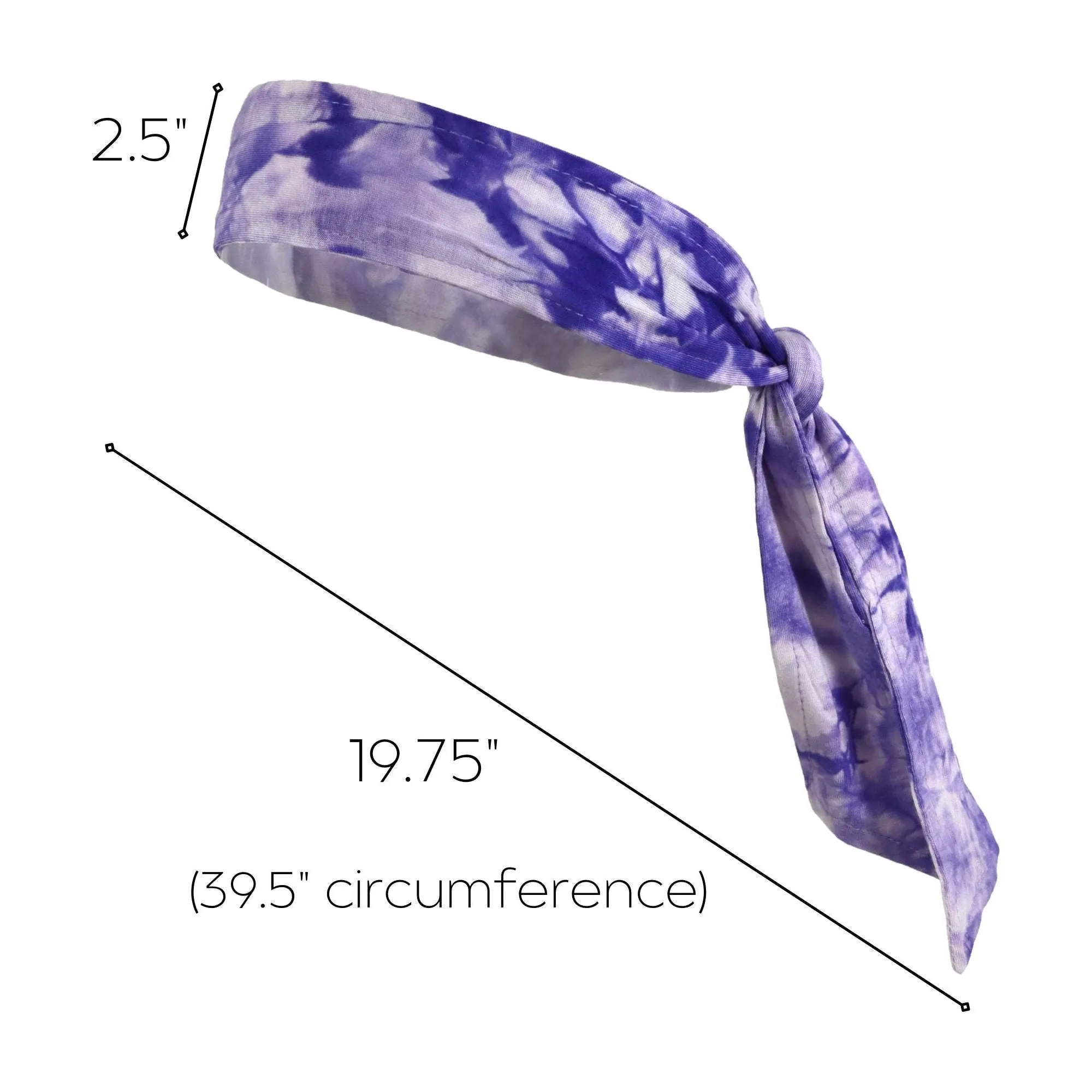 Tie-Dye Purple Tie Headbands - 12 Pack