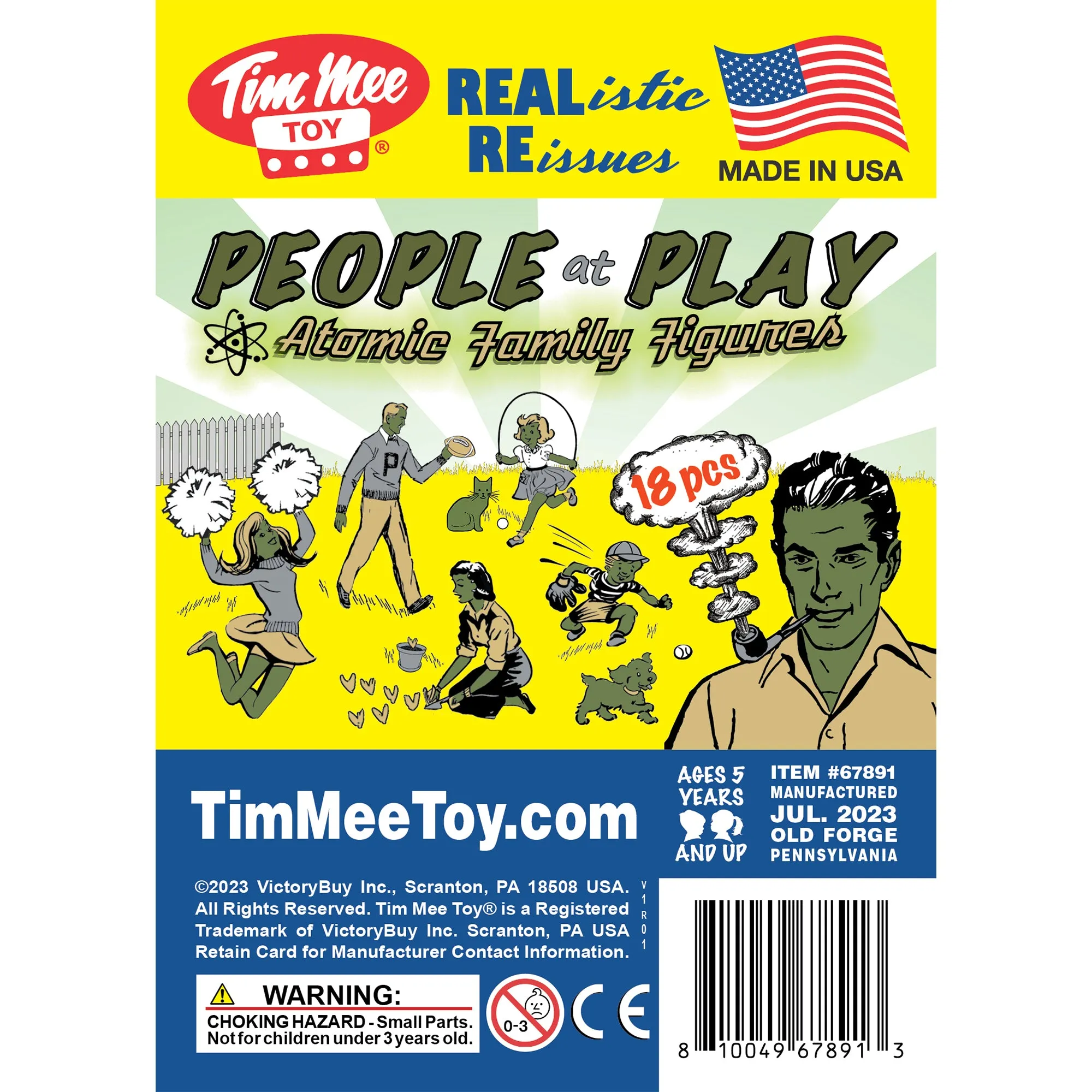 Tim Mee PEOPLE Play Figures - OD Green, Tan & Gray 18pc Playset - Made in USA