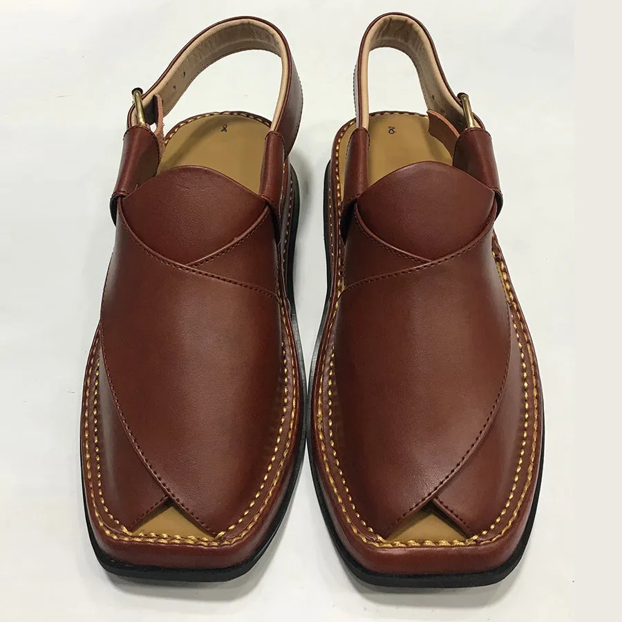 Traditional Men's Leather Peshawari Kaptaan Chappal