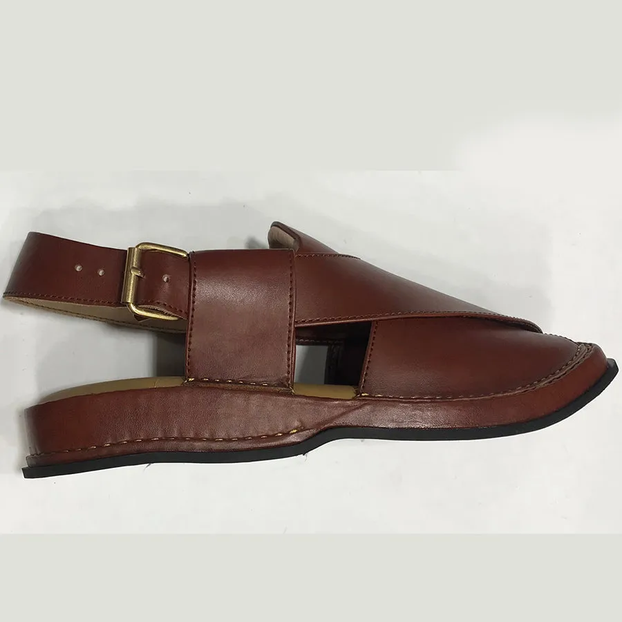 Traditional Men's Leather Peshawari Kaptaan Chappal