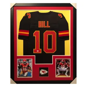 Tyreek Hill Signed Framed Vertical Layout Pro Edition Black Jersey (JSA)