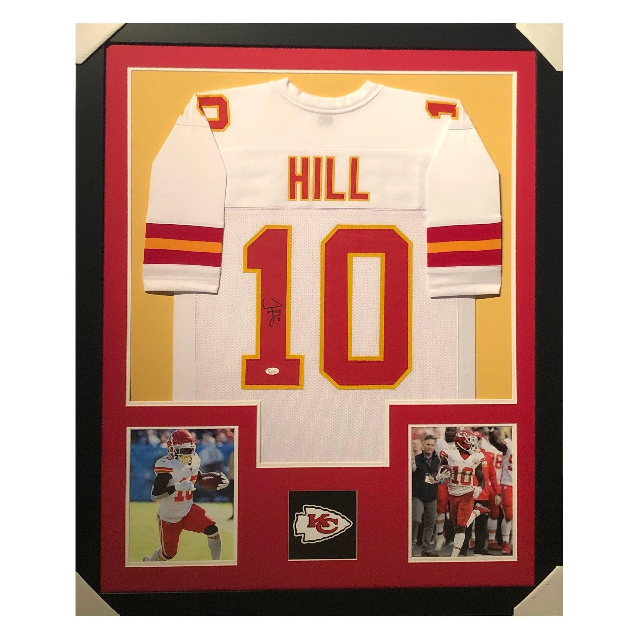 Tyreek Hill Signed Framed Vertical Layout Pro Edition White Jersey (JSA)