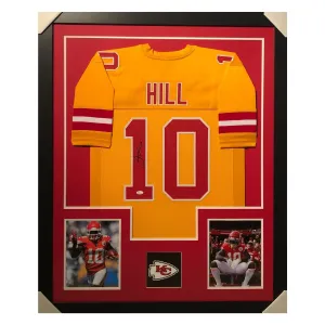 Tyreek Hill Signed Framed Vertical Layout Pro Edition Yellow Jersey (JSA)