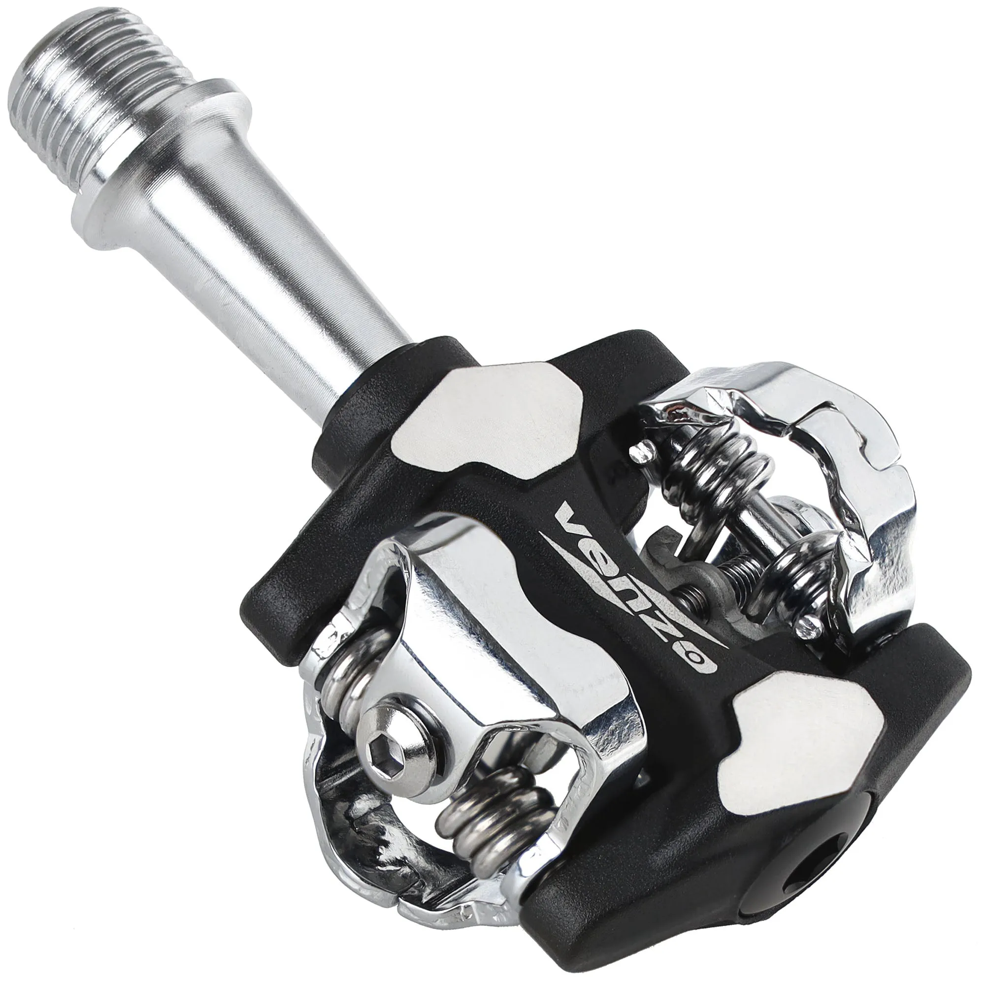 VENZO MTB Mountain Bike Forged 6066  Aluminum Sealed Clipless Pedals 9/16" compatible with Shimano SPD Type Cleats SM-SH51 - Perfect For All MTB Shoes - Easy Clip in