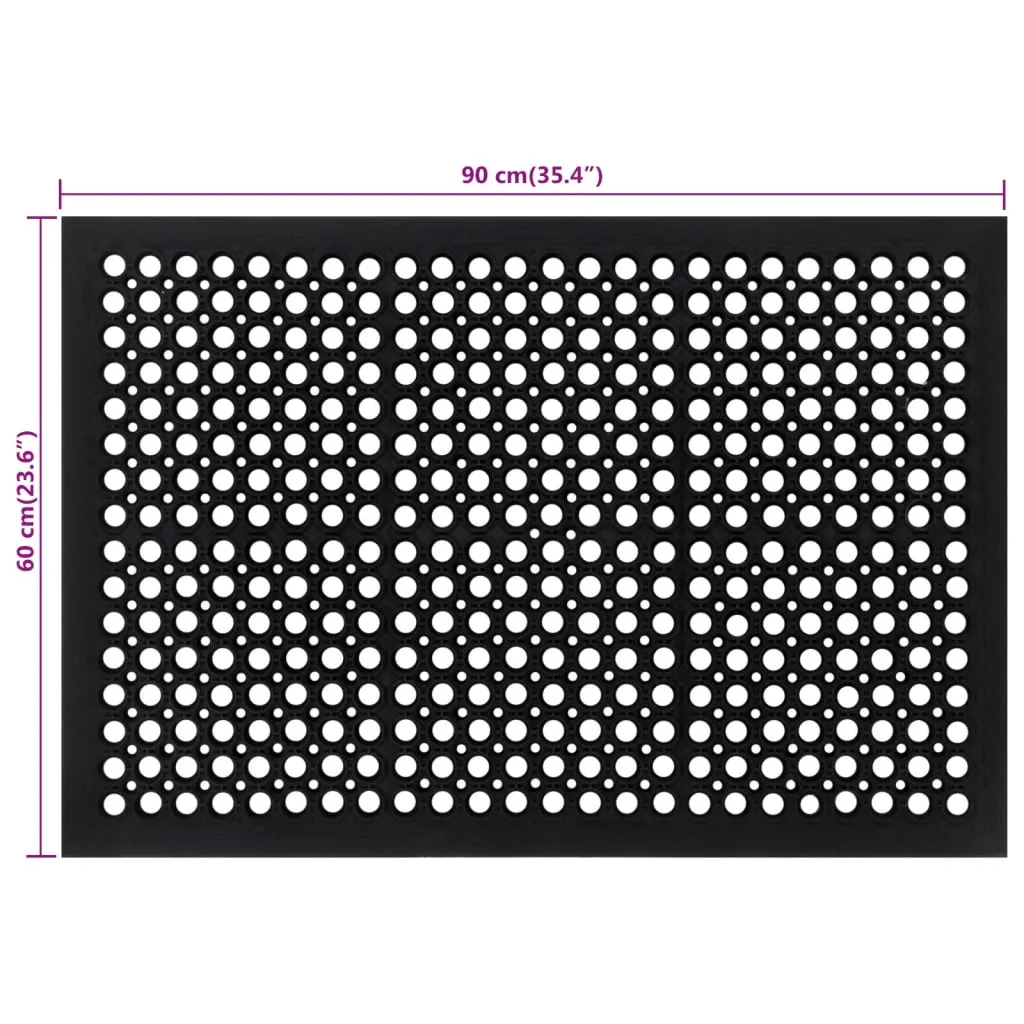 vidaXL Door Mat Rectangular 60x90 cm Rubber