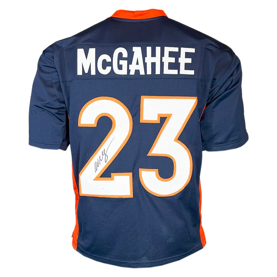 Willis McGahee Signed Denver Blue Football Jersey (JSA)