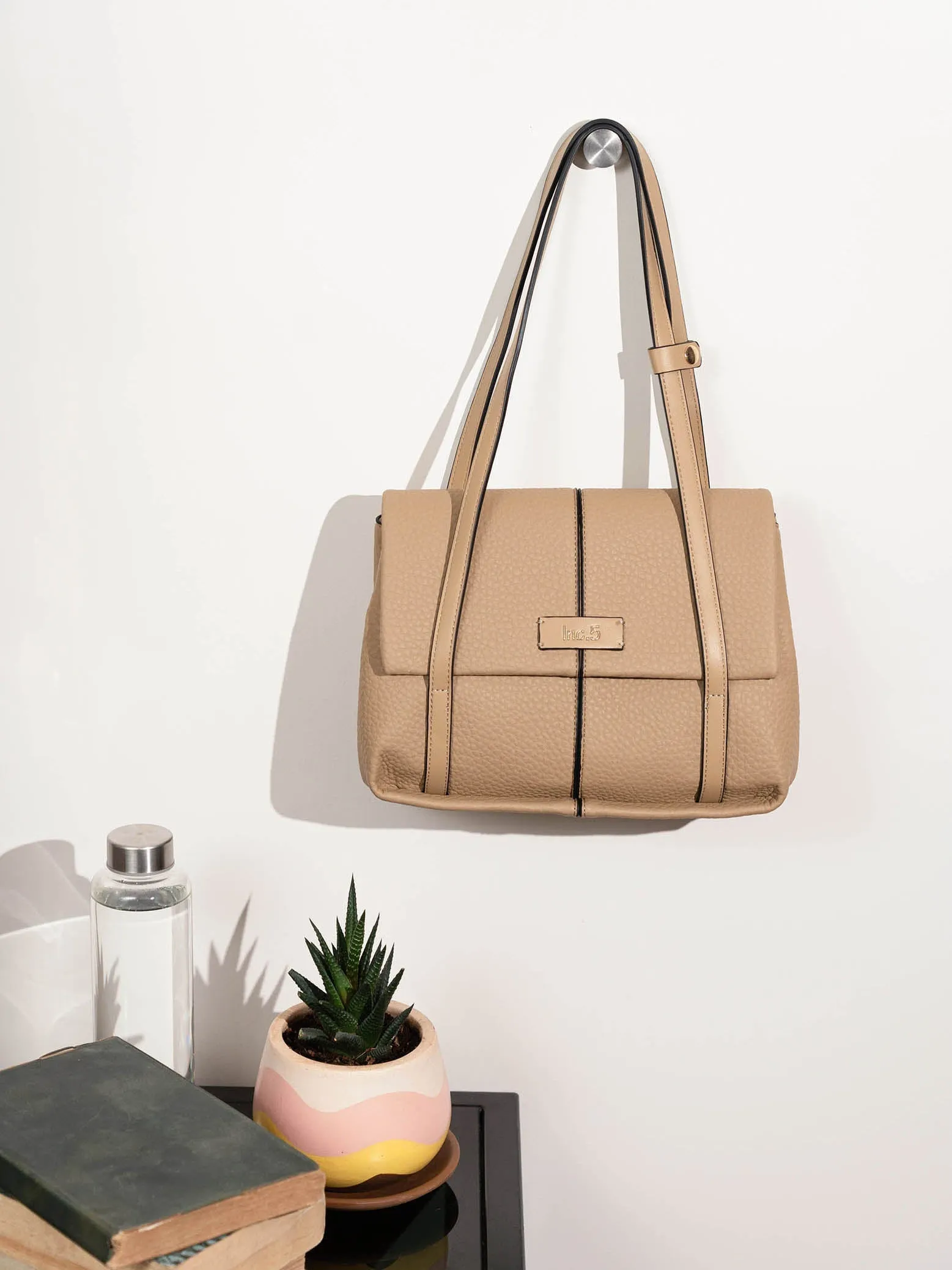 Women Khaki Textured Shoulder Bag