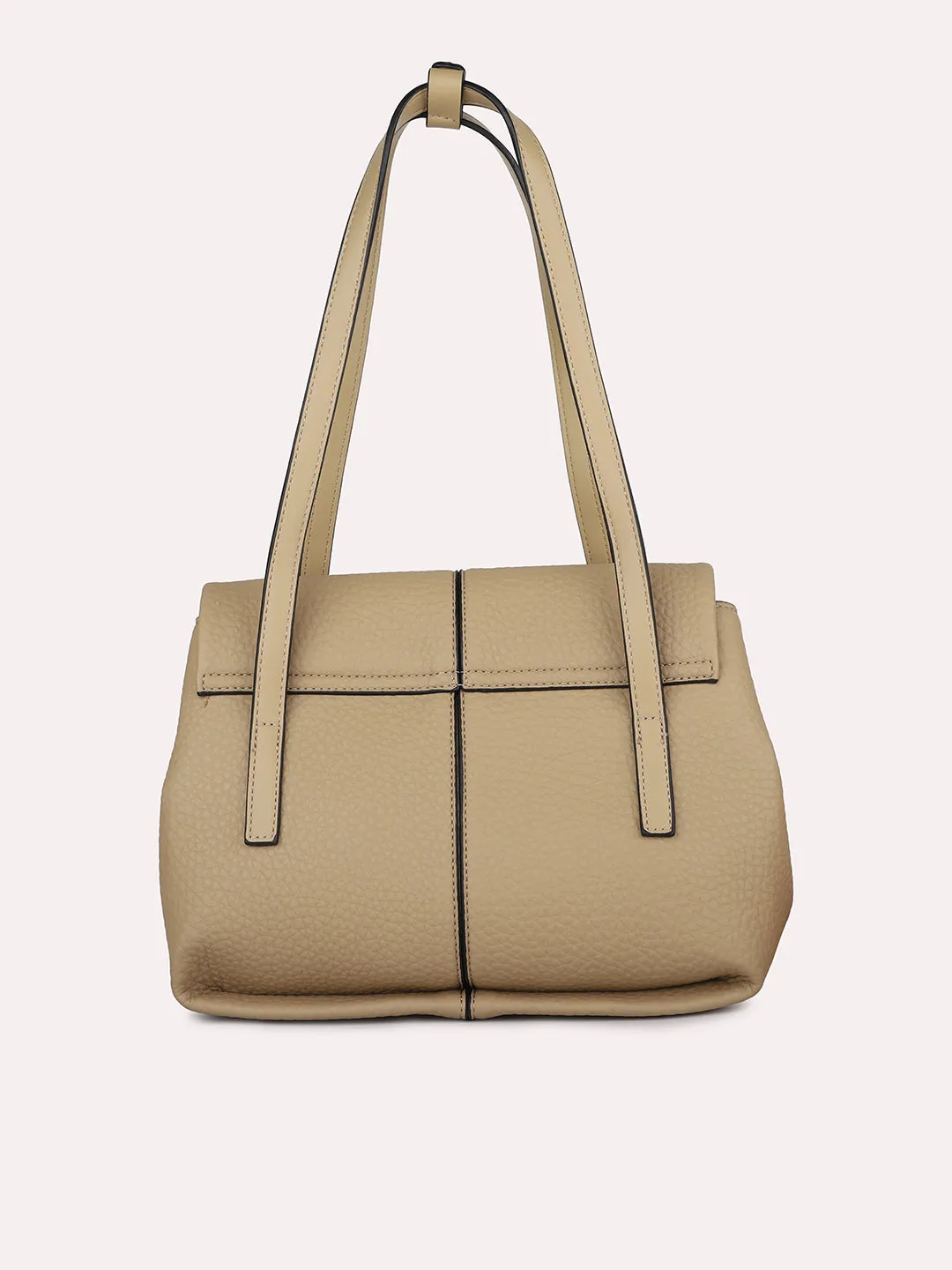 Women Khaki Textured Shoulder Bag