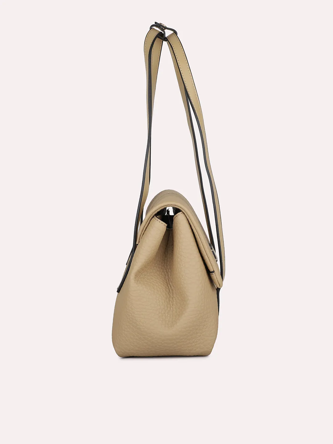 Women Khaki Textured Shoulder Bag