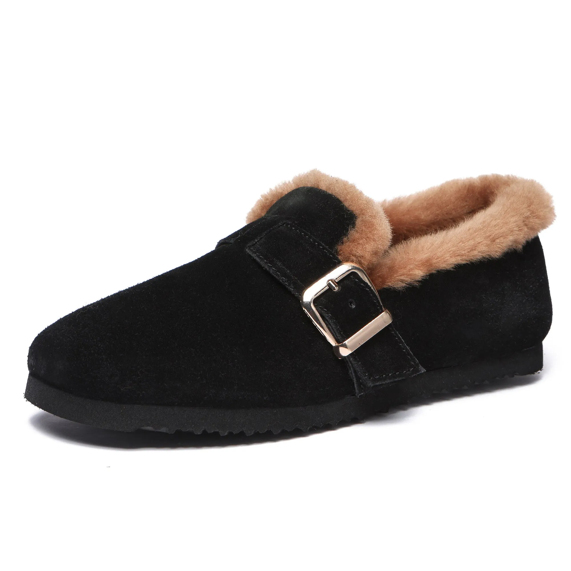 Women Suede Sheepskin Lined Loafer