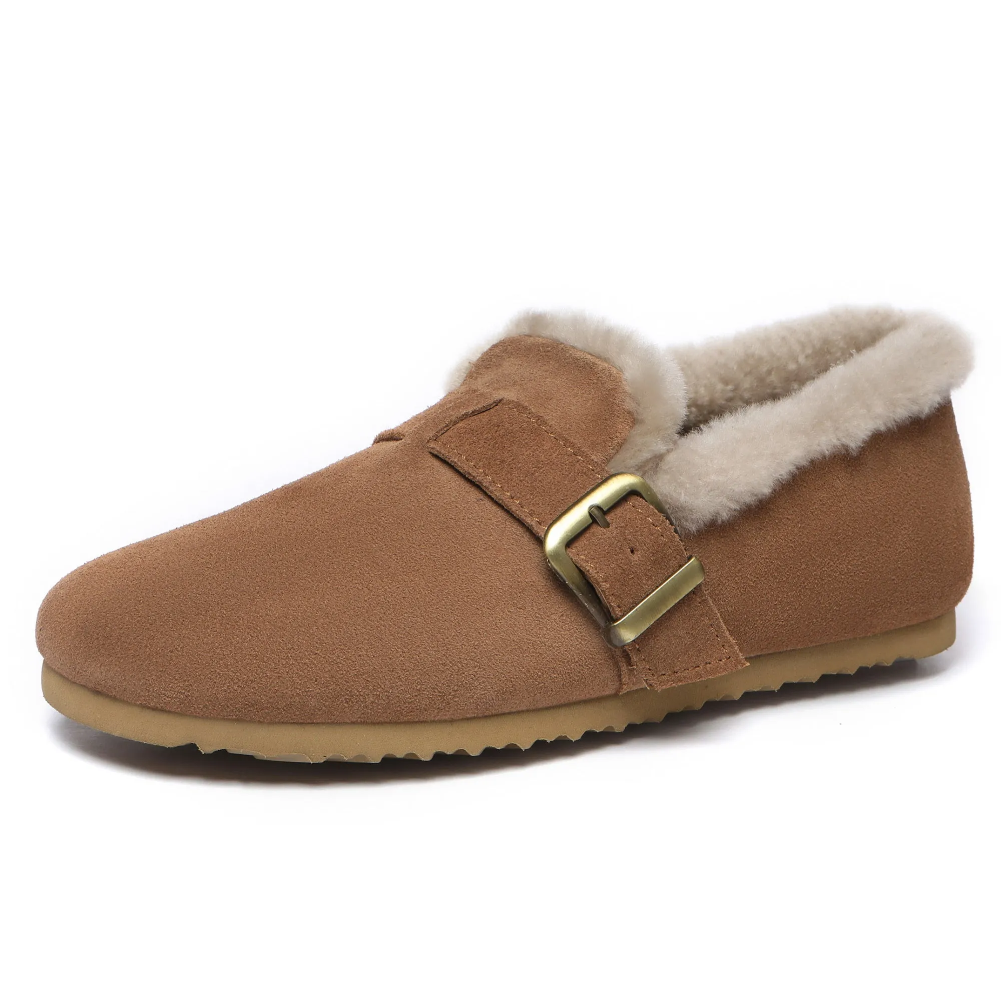 Women Suede Sheepskin Lined Loafer