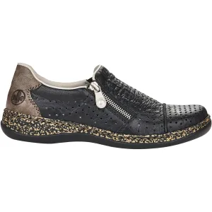 Women's Rieker 46353-00 Daisy 53 Black/Cigar Leather