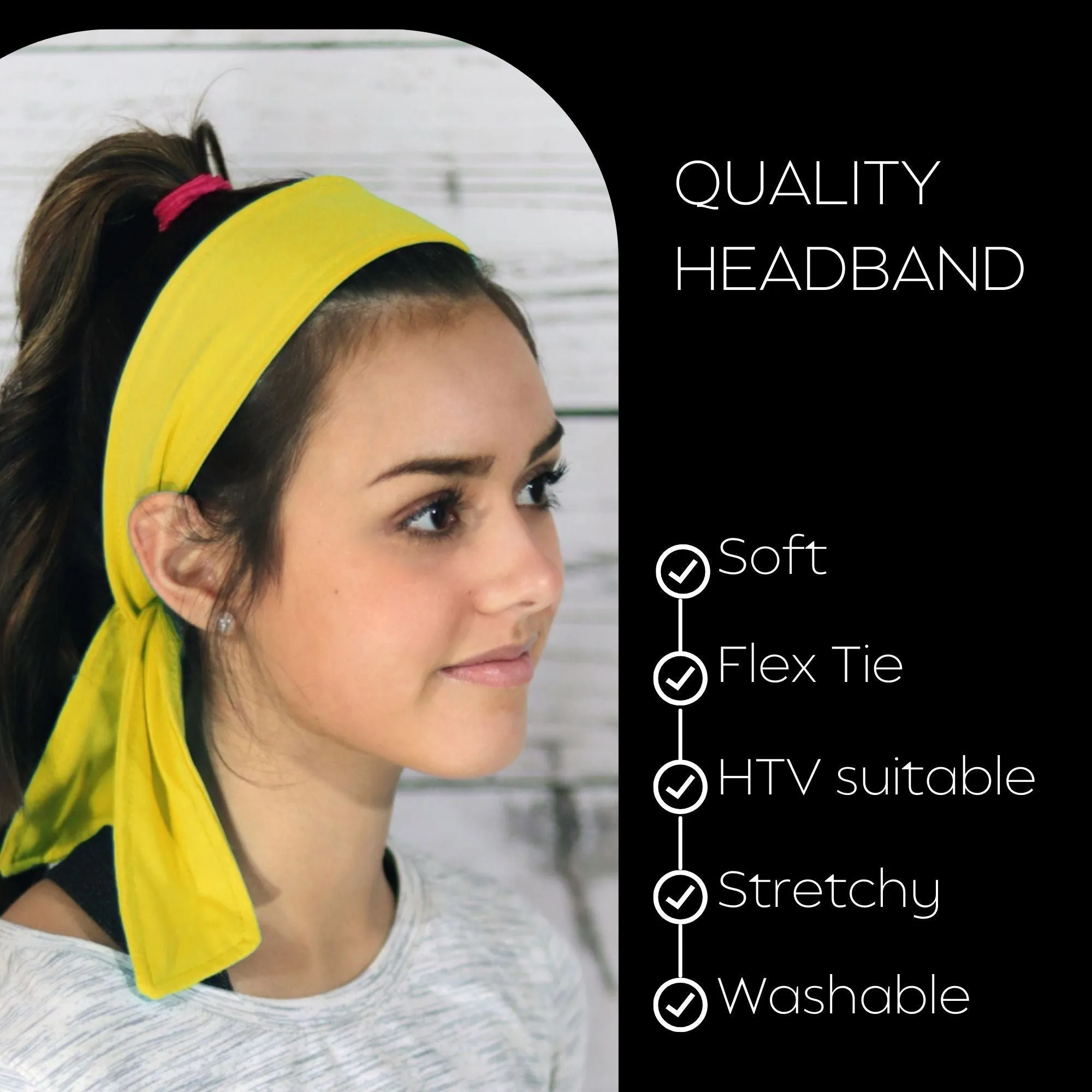 Yellow Tie Headbands - 12 Pack