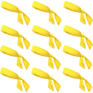 Yellow Tie Headbands - 12 Pack