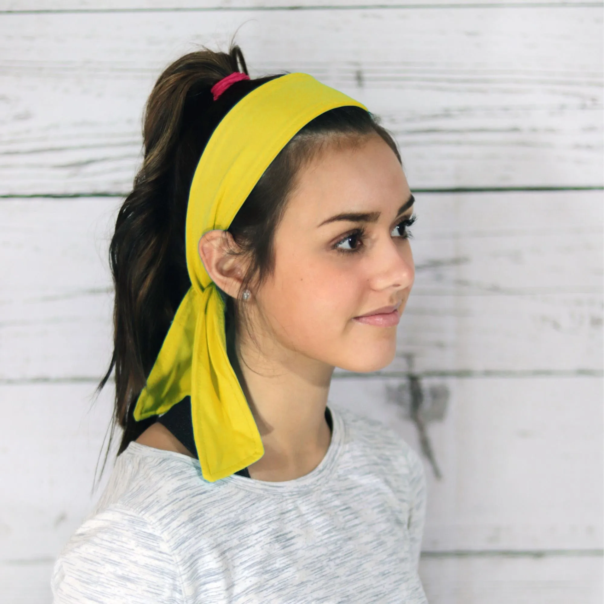 Yellow Tie Headbands - 12 Pack