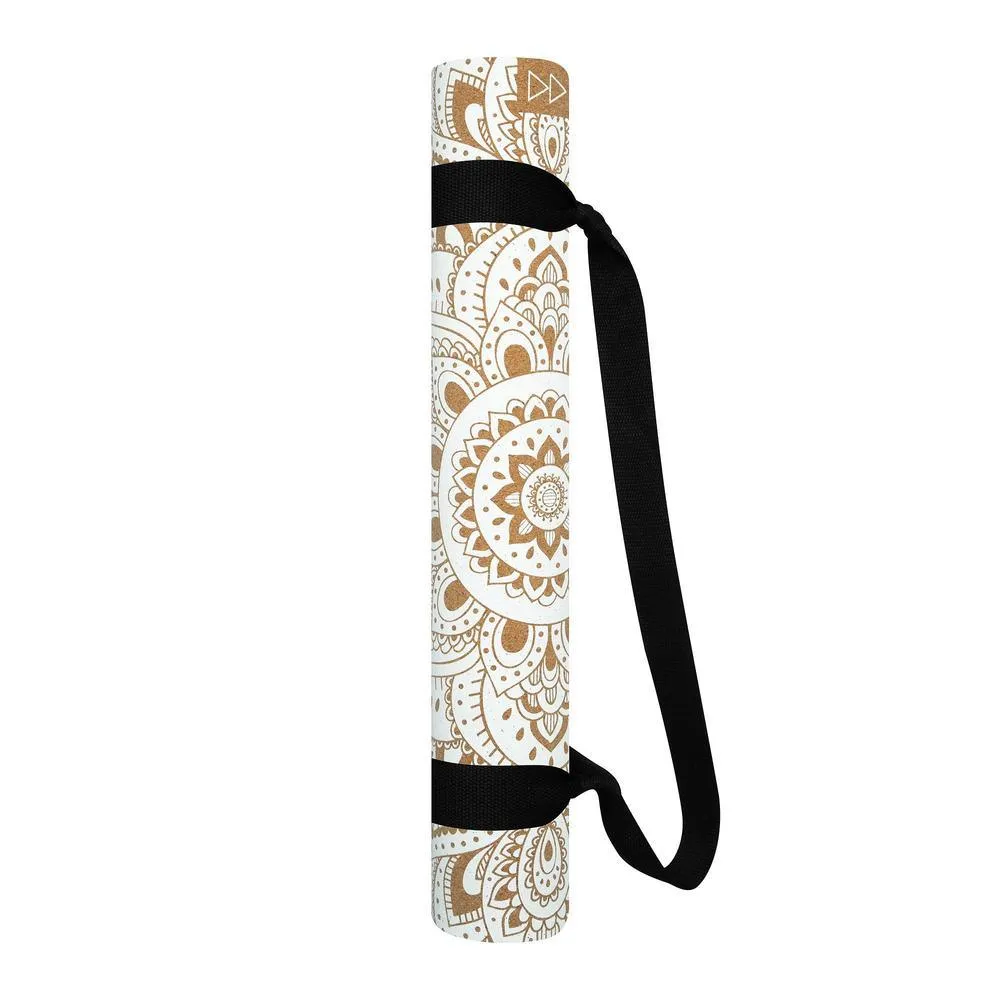 Yoga Design Lab - Cork Yoga Mat - Mandala White - 3.5 mm - Best For Eco-Conscious Yogis