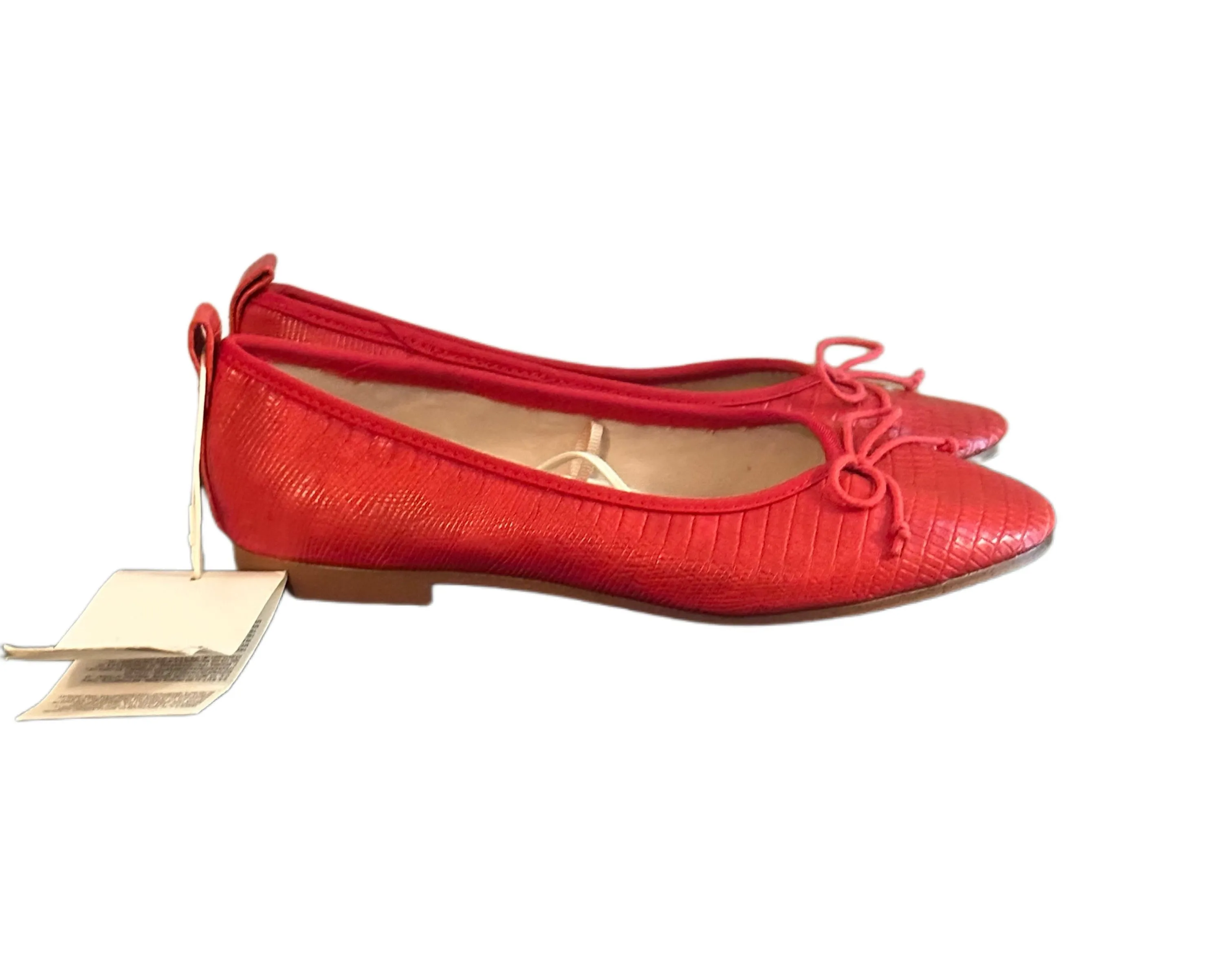 ZARA RED TEXTURED FLATS (SZ 32)